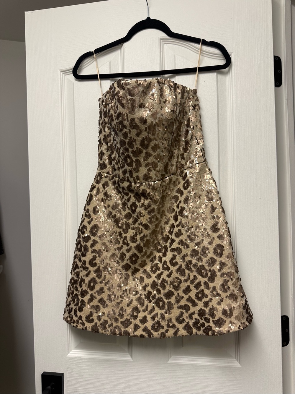 NWT Strapless Sequin Leopard Dress - Medium